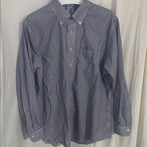 Blue Striped Brooks Brothers Button Down SZ 17